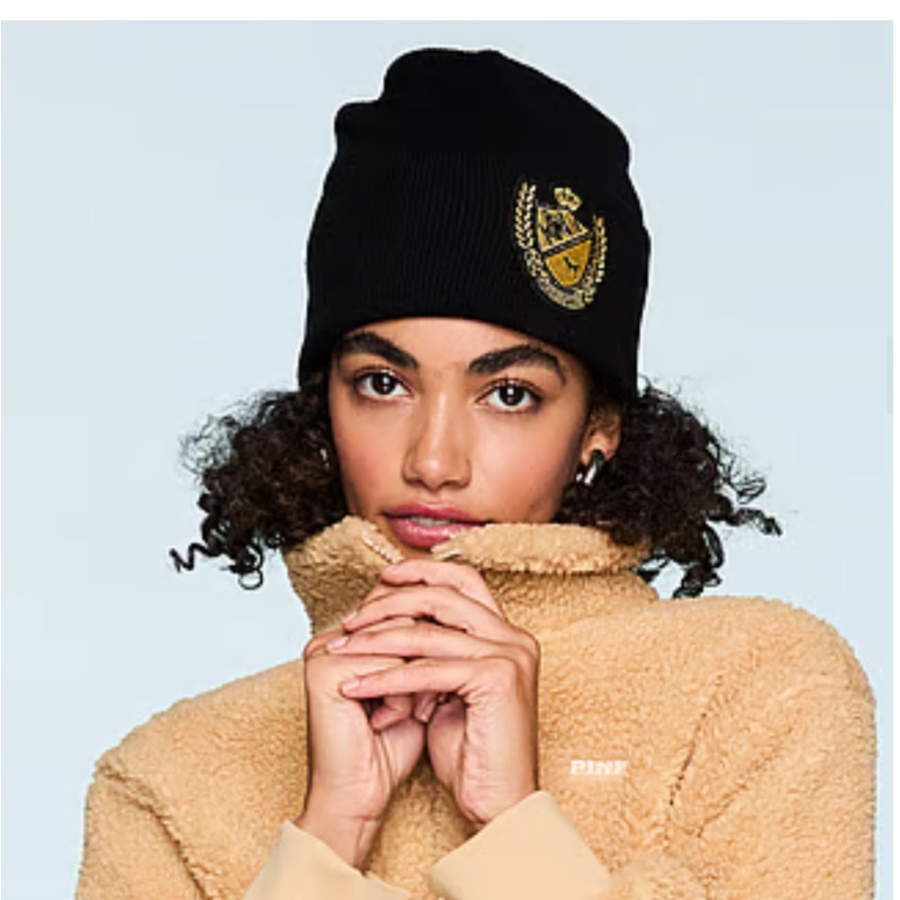 PINK Victoria's Secret Black Beanie